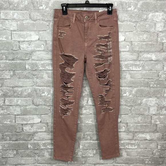 American Eagle High Rise Distressed Jeggings - Picture 1 of 7